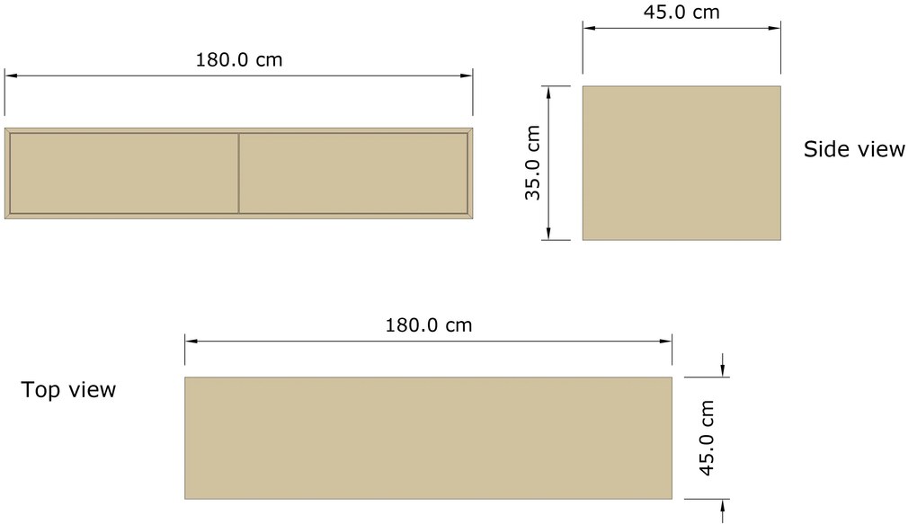 Gliss Design Joa badmeubel met 2 lades 180cm ash grey