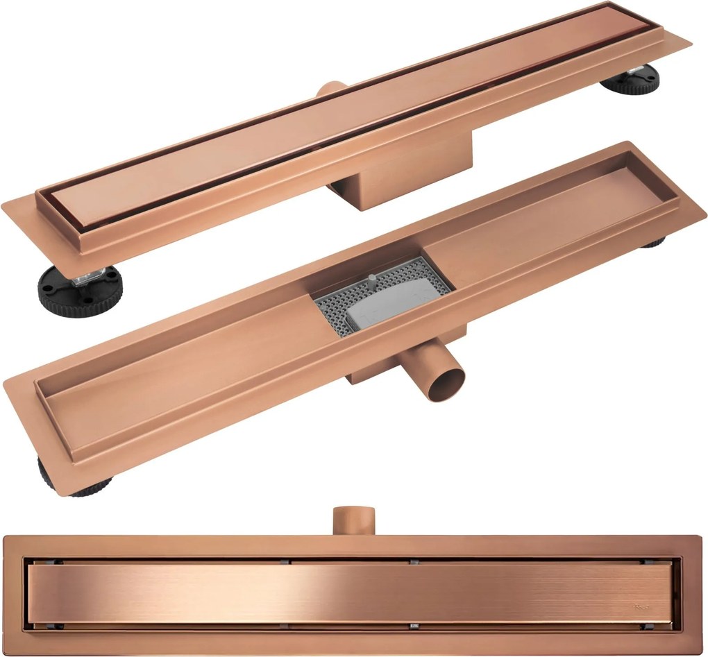 Lineaire afvoer Rea Neox brush copper 50