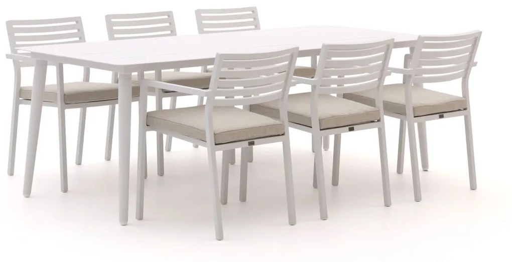 + 15% kassakorting | Diningset Bellagio  | 6 personen aluminium | Tuinset stapelbaar | 7-delig | Kees Smit Tuinmeubelen