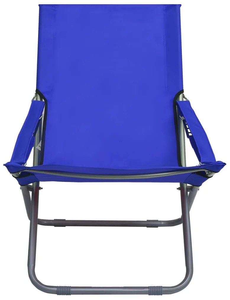 vidaXL Strandstoelen 2 st inklapbaar stof blauw