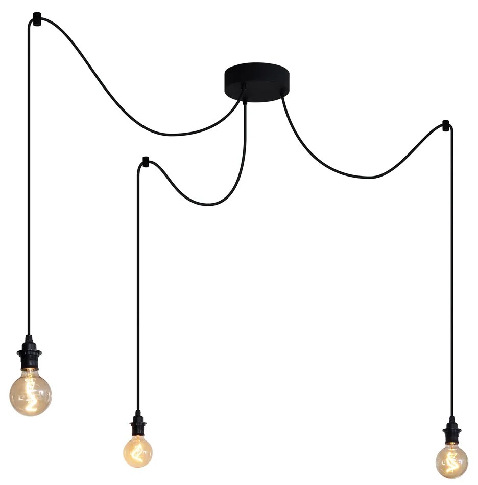 Buiten hanglamp zwart 3-lichts IP44 - Cava