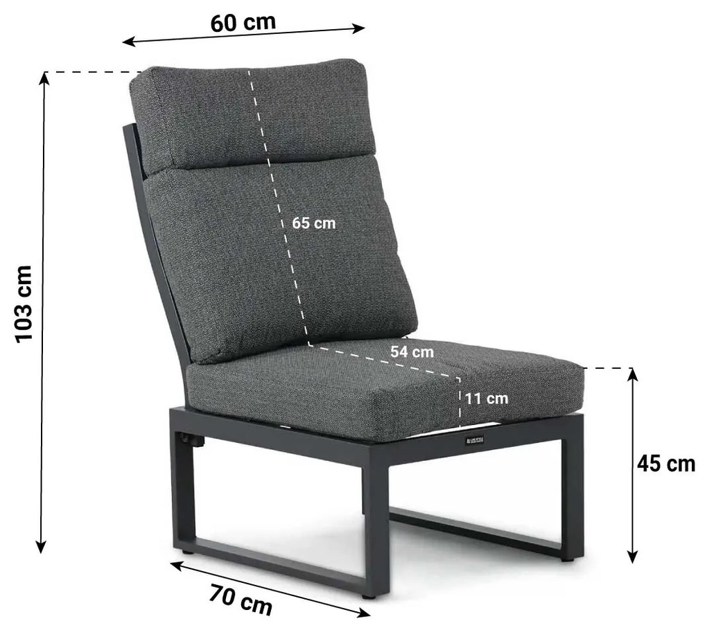 Hoek loungeset 6 personen Aluminium Grijs  Lifestyle Garden Furniture Marseille