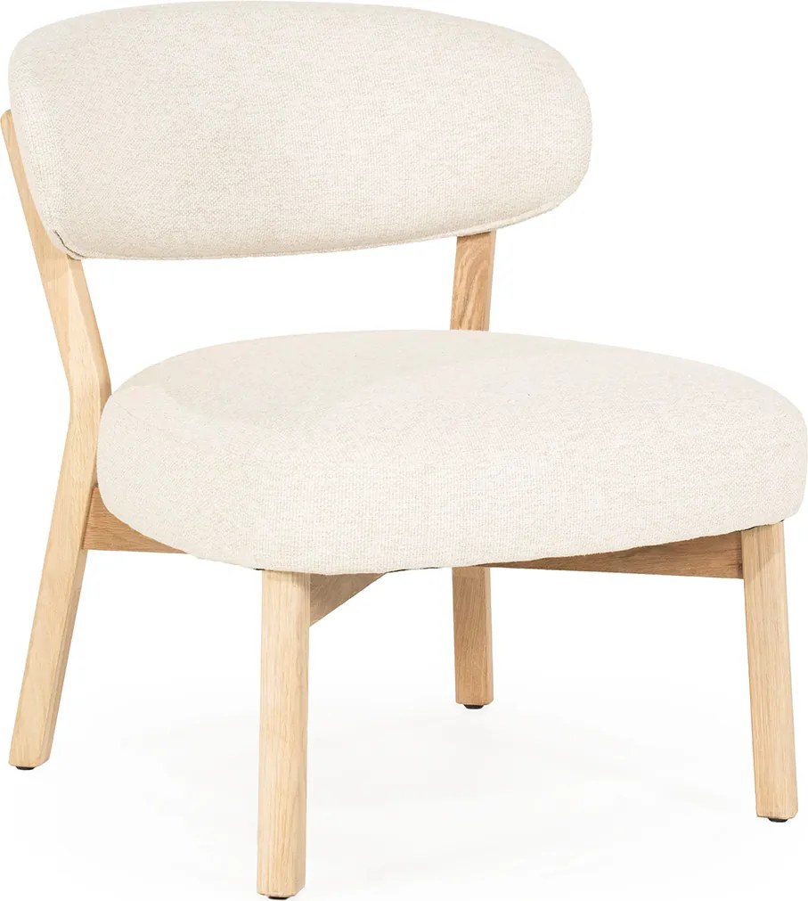 Eleonora Mikky Design Fauteuil Eiken En Beige Stof