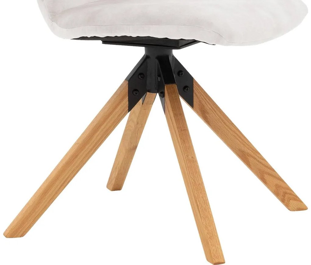 Goossens Eetkamerstoel Hera wit velvet stof leuning, modern design