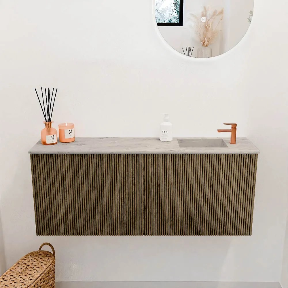 Mondiaz Joya DLux 100cm toiletmeubel dusk met wastafel faye rechts 1 kraangat glace