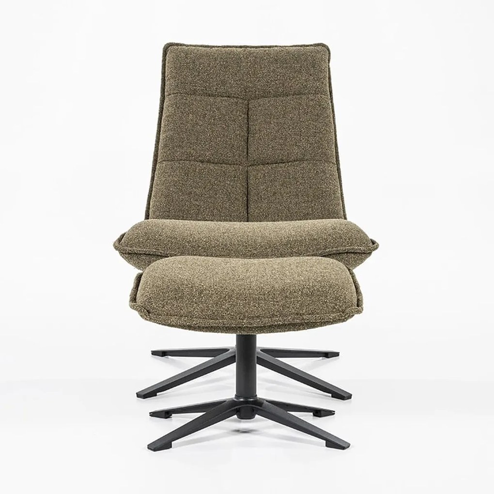 Eleonora Marcus Fauteuil Met Voetenbank Groen Boucle