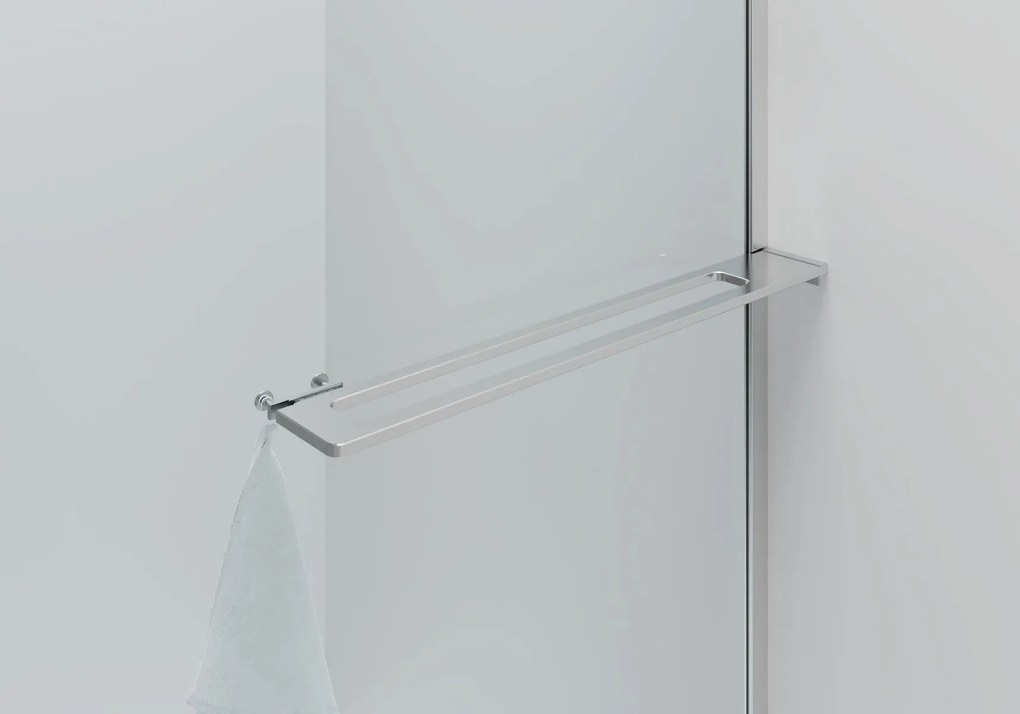 Sanigoods Curvea inloopdouche met handdoekhouder chroom 100x200cm