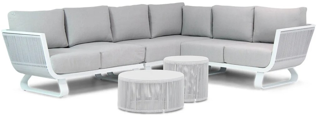 Hoek loungeset 5 personen Aluminium/rope Wit  Santika Furniture Santika Corniche