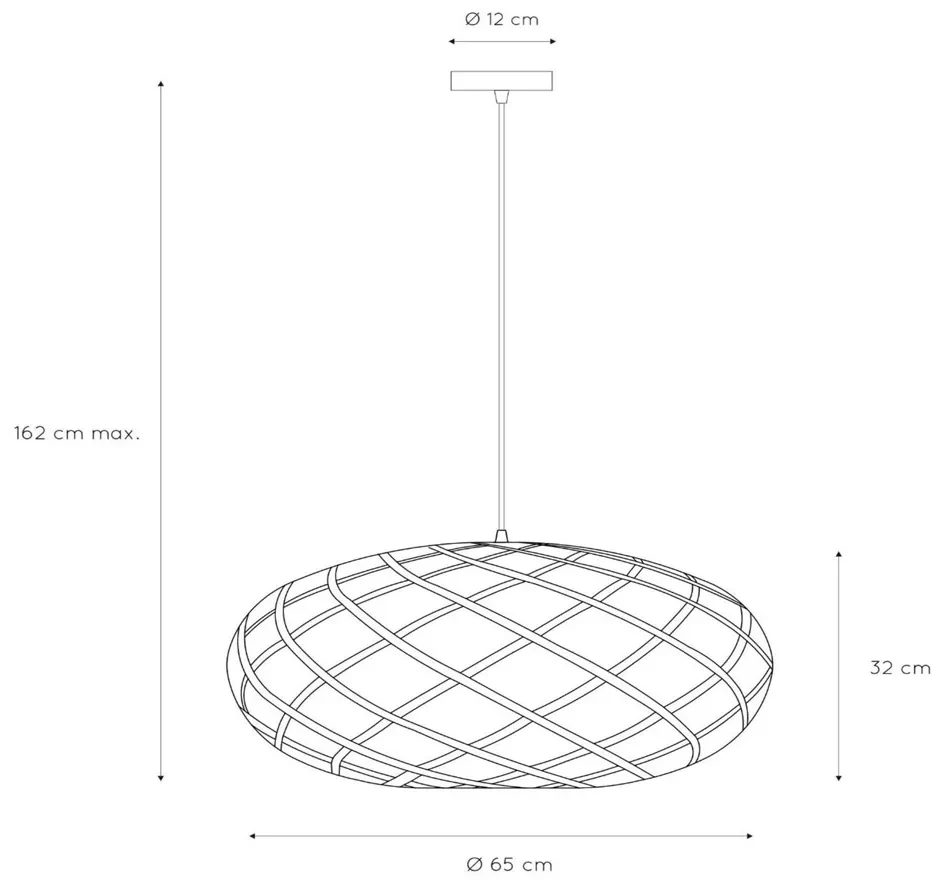 Lucide Wolfram hanglamp 65cm 1x E27 zwart