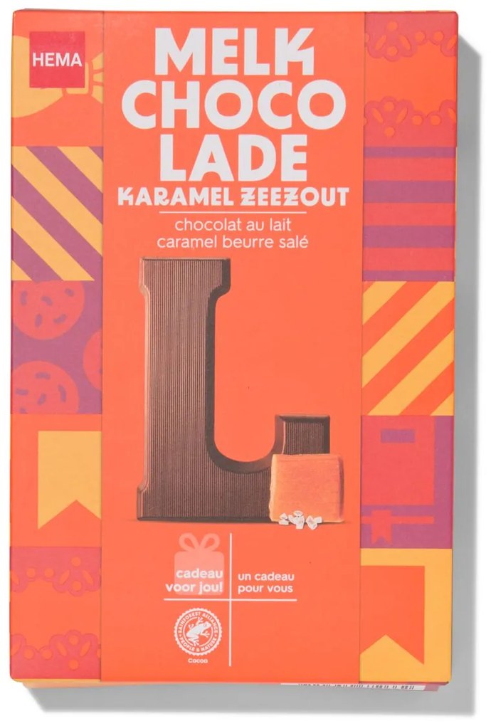 HEMA Chocoladeletter Melk Karamel Zeezout L 135gram