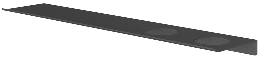 Hotbath &More planchet 60cm met twee uitsparingen voor een zeepdispenser of beker zwart PVD