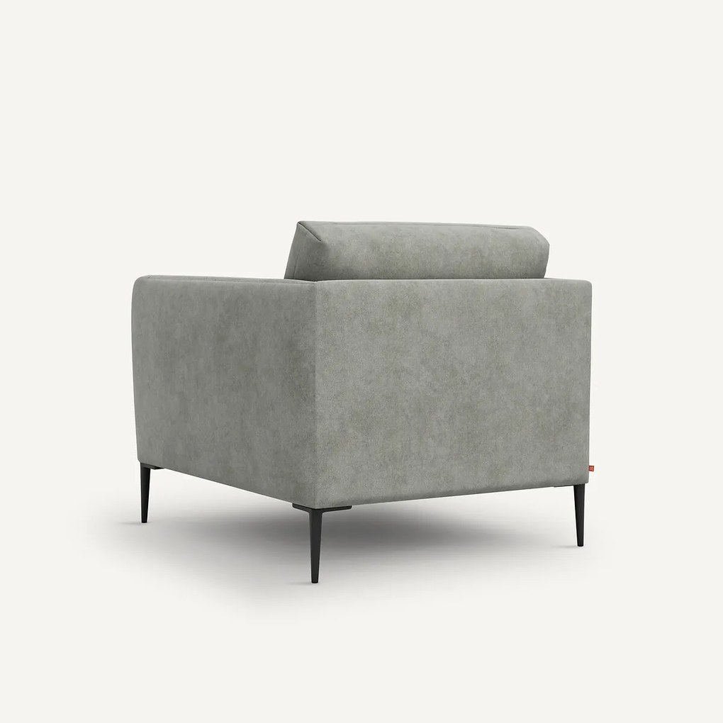 Fauteuil in stonewashed fluweel, Oscar E. Gallina