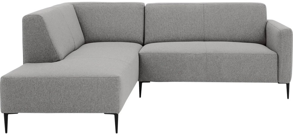 Goossens  Key West lichtgrijs, stof, 2-zits, modern design met ligelement links