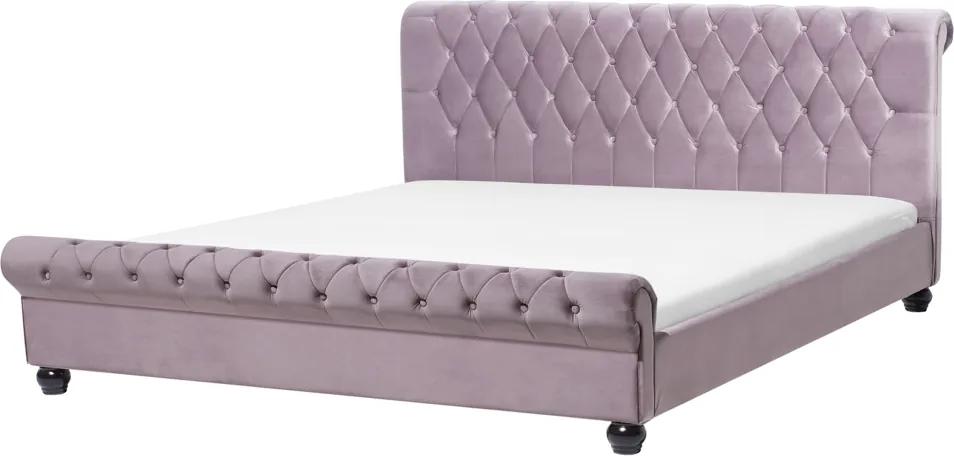 Bed fluweel roze 180 x 200 cm AVALLON