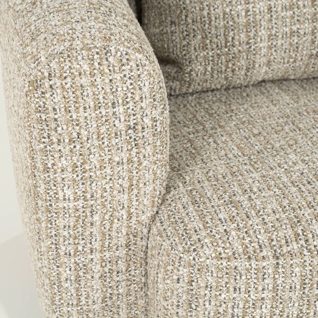Draaibare Fauteuil Taupe Met Walnoot Hout