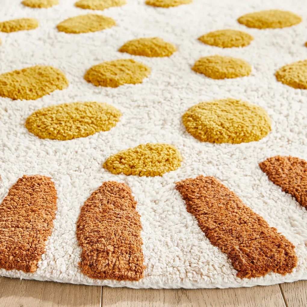 Rond vloerkleed voor kinderen in biologisch katoen, Aarav