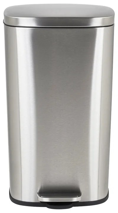 Pedaalemmer rechthoek - zilver - 30 liter