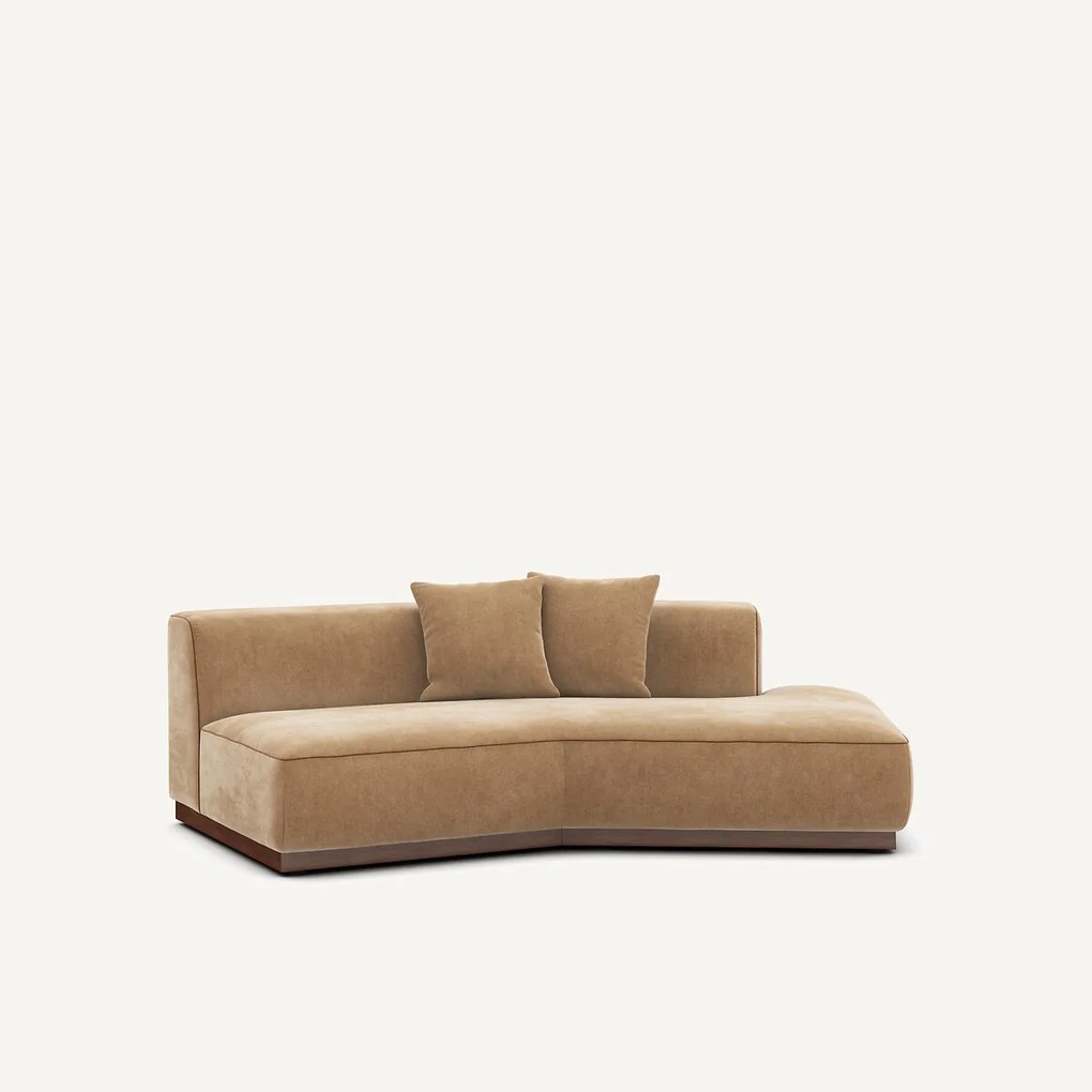 Rechte halve bank van stonewashed fluweel, JACOPO