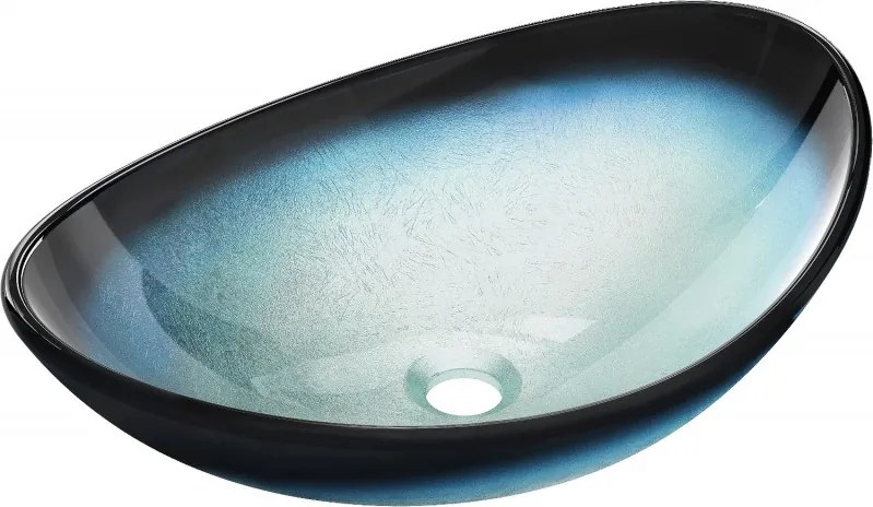 Mexen Sonia glazen opbouwwastafel 54 x 37 cm, blauw - 24145447