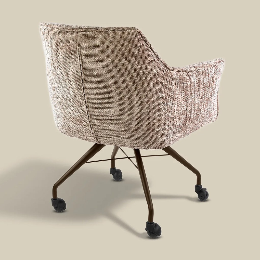 Raster Armstoel Met Wieltjes Beige