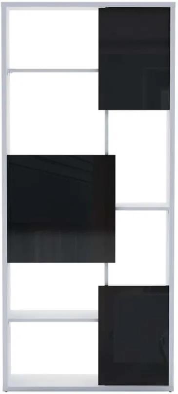 Demeyere boekenkast Trend - wit/zwart - 29x79x180 cm - Leen Bakker
