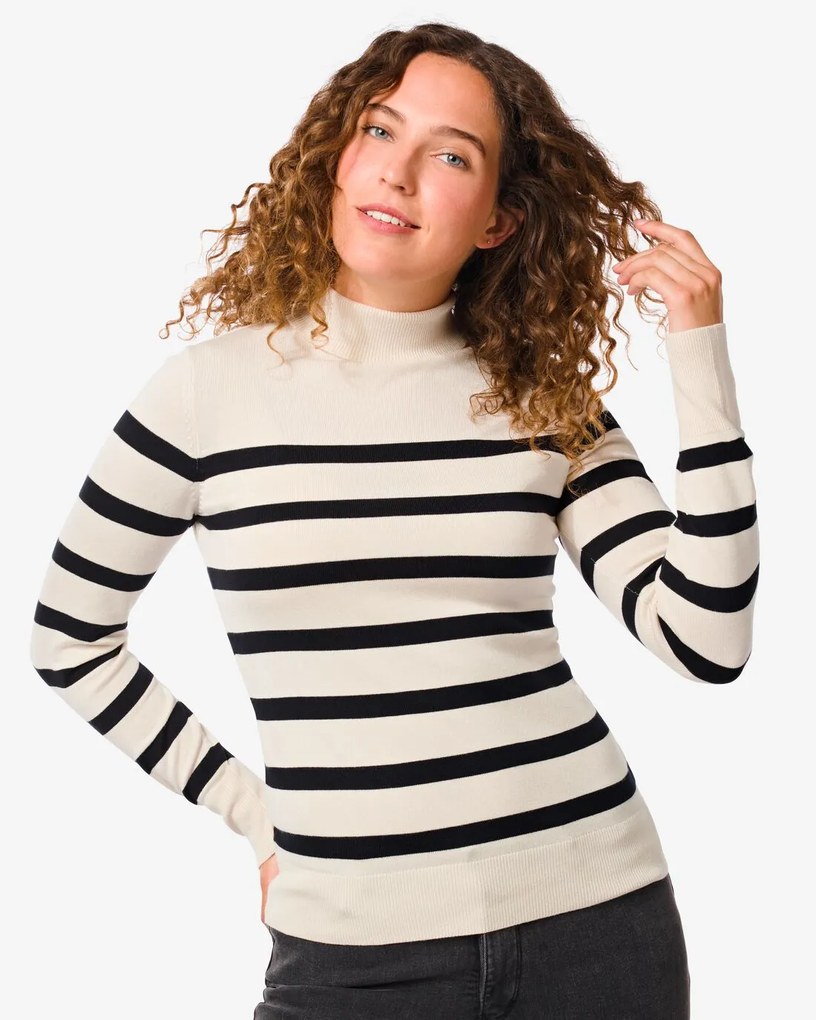 HEMA Dames Coltrui Lois Wit/zwart (wit/zwart)