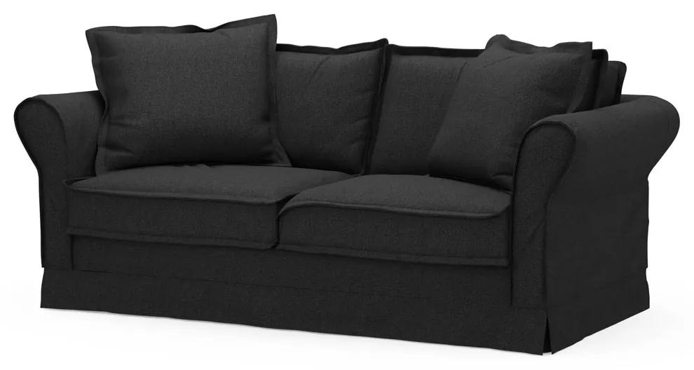 Rivièra Maison - Carlton Sofa 2,5 Seater, oxford weave, basic black - Kleur: zwart