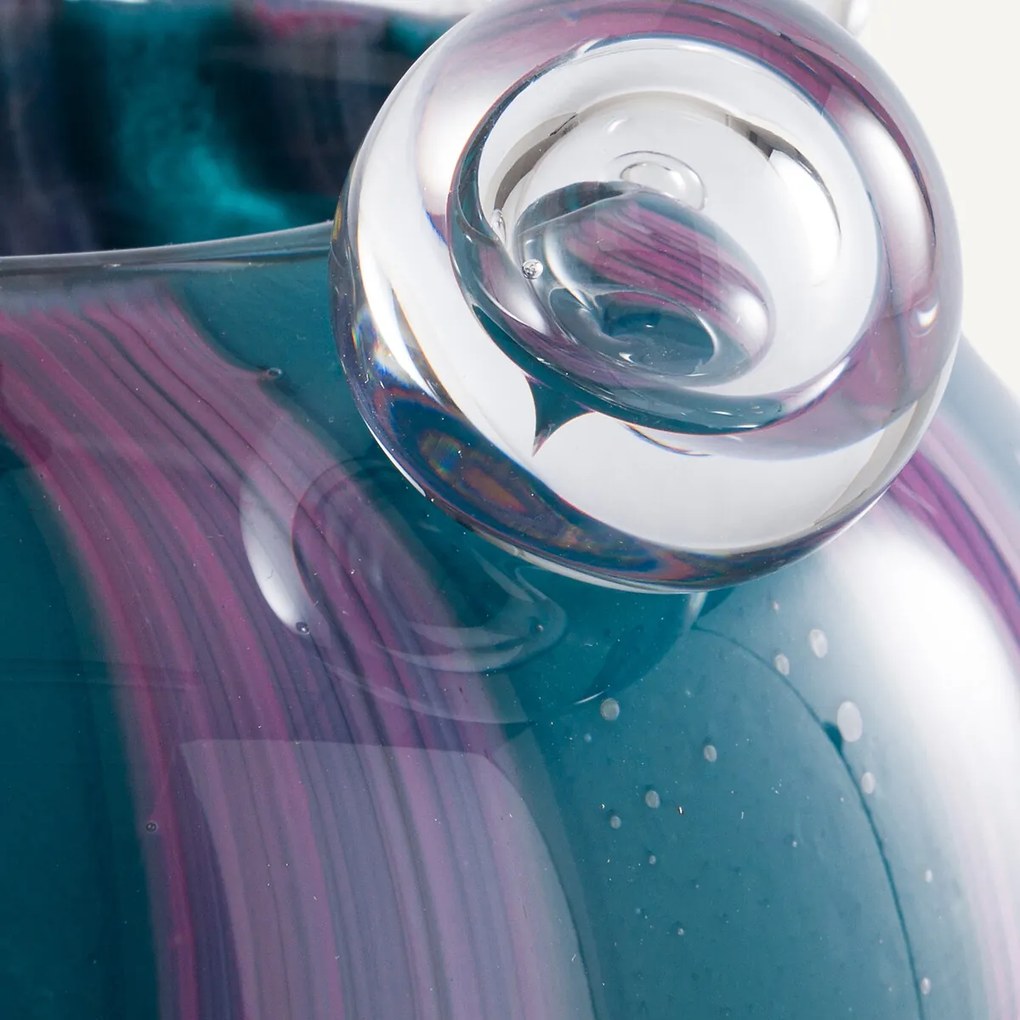 Vaas in handgeblazen glas met 3 bellen, H18 cm, Celis