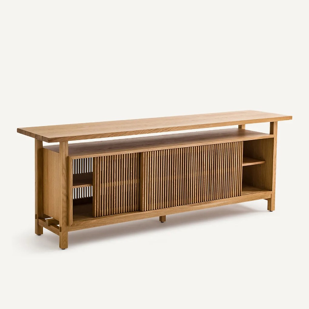 Opengewerkt eikenhouten en gefineerd dressoir, Tinos