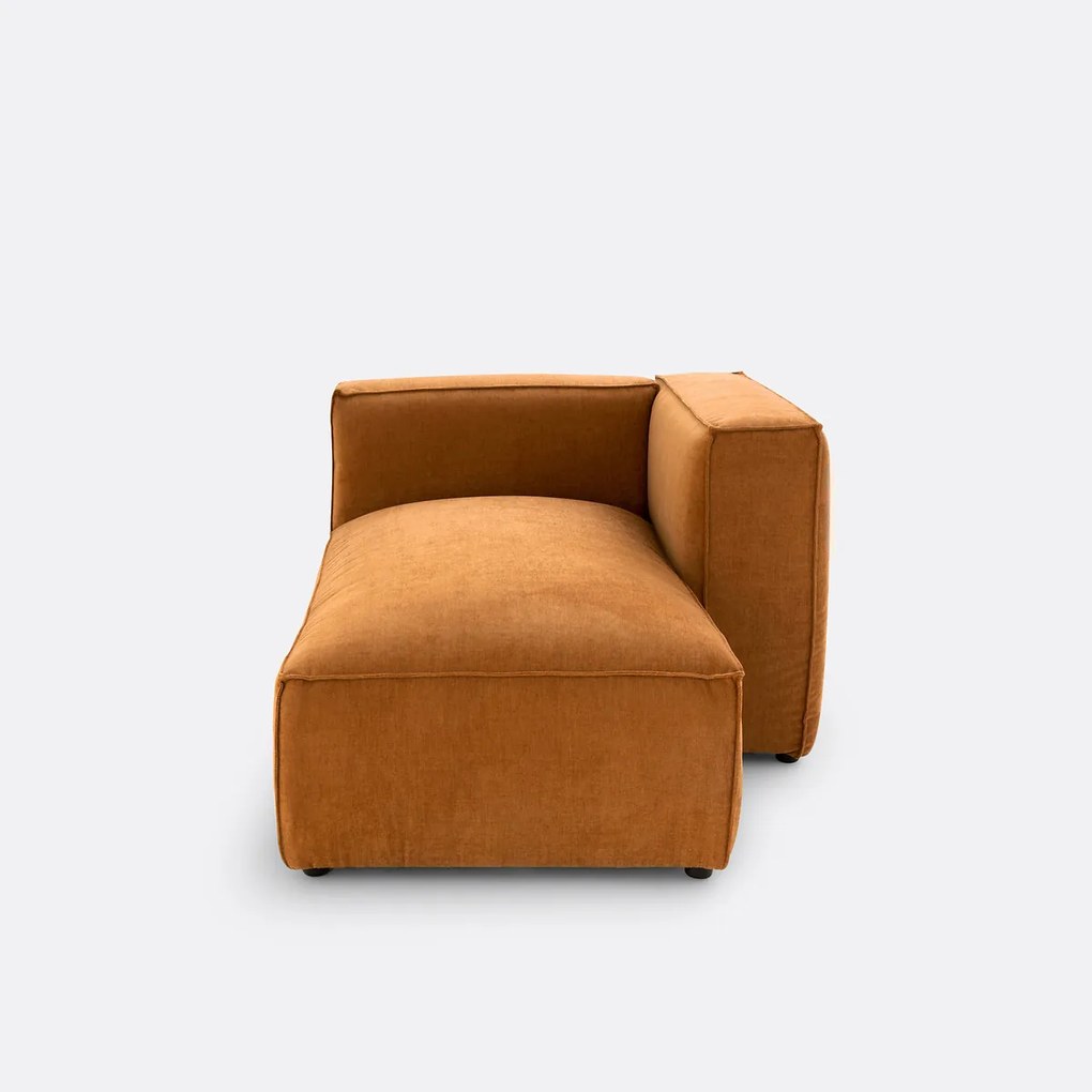 Element voor modulaire bank, in gestructueerd fluweel, Seven