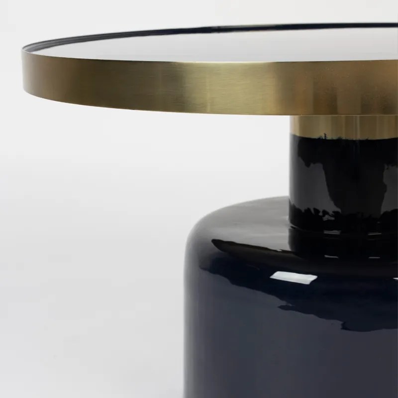 Zuiver Glam Emaille Salontafel Blauw Met Goud - 60 X 60cm.