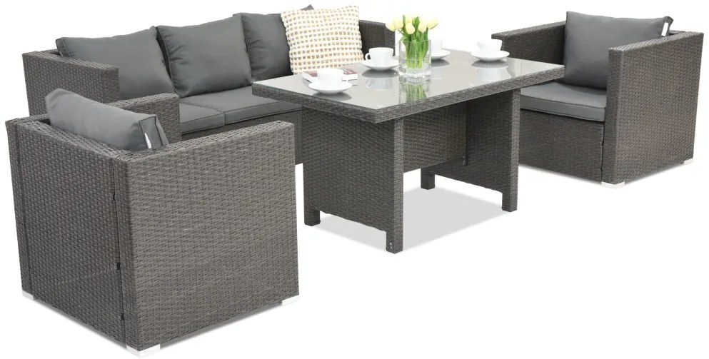 Roma Apetito 5 Tuinpunt antraciet technorattan tuinmeubelen