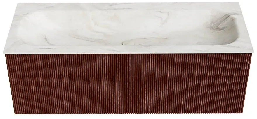 Mondiaz Kurve-dlux 120cm badmeubel ruby met 1 lade en wastafel big large midden zonder kraangat ostra