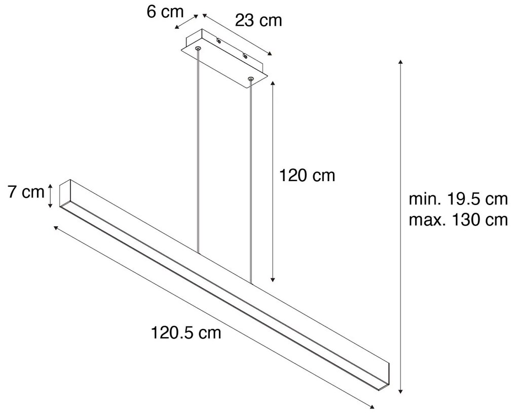 Eettafel / Eetkamer Hanglamp zwart incl. LED 3-staps-dimbaar 2700-4000K - Keane Modern Binnenverlichting Lamp