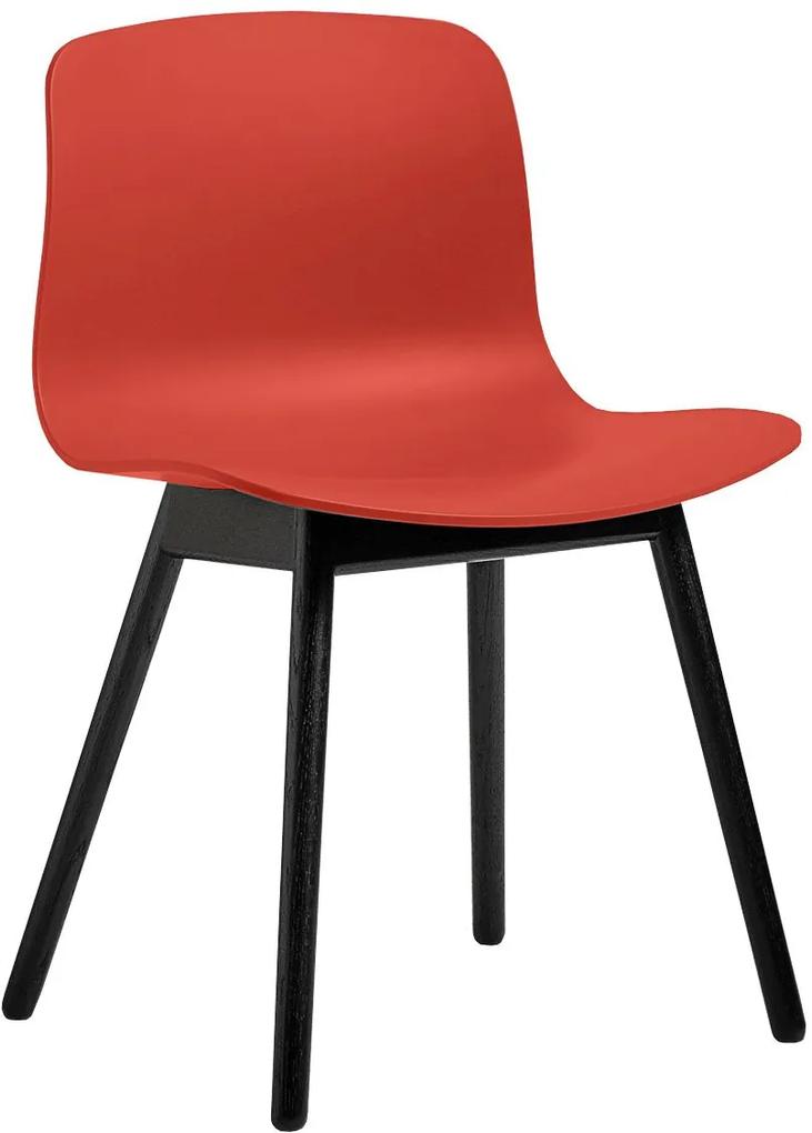 Hay About A Chair AAC12 Stoel Met Zwart Eiken Onderstel Warm Red