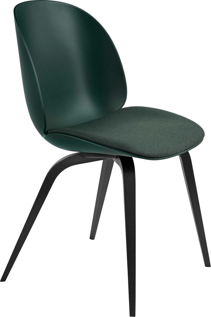 Gubi Beetle Wood stoel met zitkussen groen
