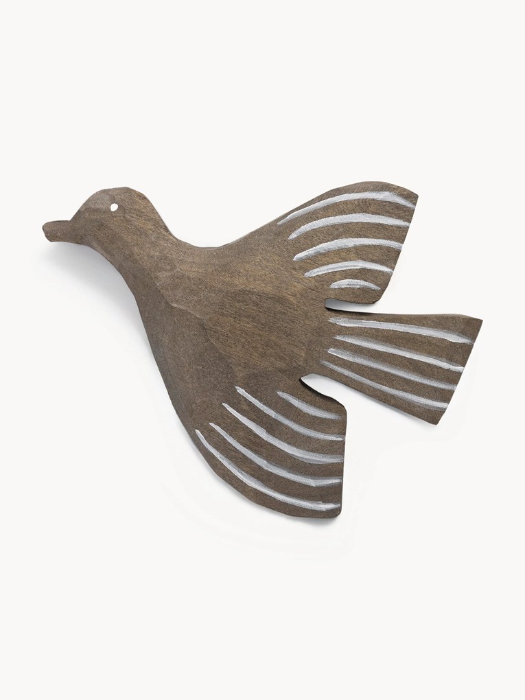 Handgemaakte wandhaak Lola Bird van espenhout