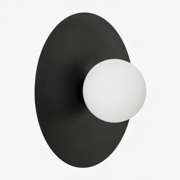 Anine Badkamer Wandlamp Van Ijzer En Glas Zwart & Ø30 Cm - Sklum