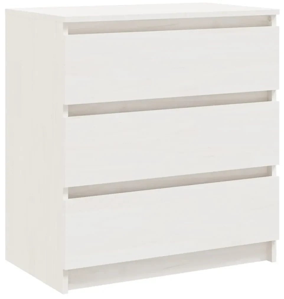 vidaXL Nachtkastje 60x36x64 cm massief grenenhout wit