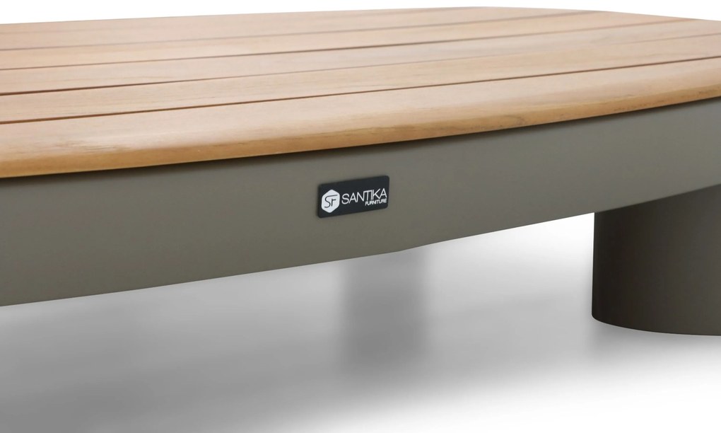 Hoek loungeset 6 personen Aluminium/Rope /Teak Taupe Santika Furniture Santika
