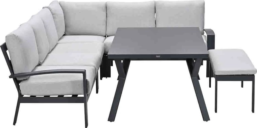 Garden Impressions Camilo lounge dining set 6-delig rechts - donker grijs