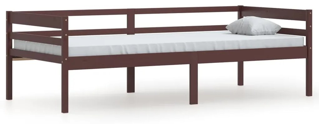 vidaXL Bedframe massief grenenhout donkerbruin 90x200 cm