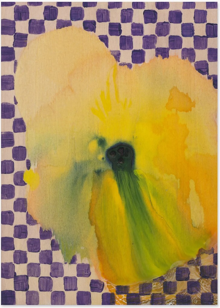 Digitale print Flower With Checks 02