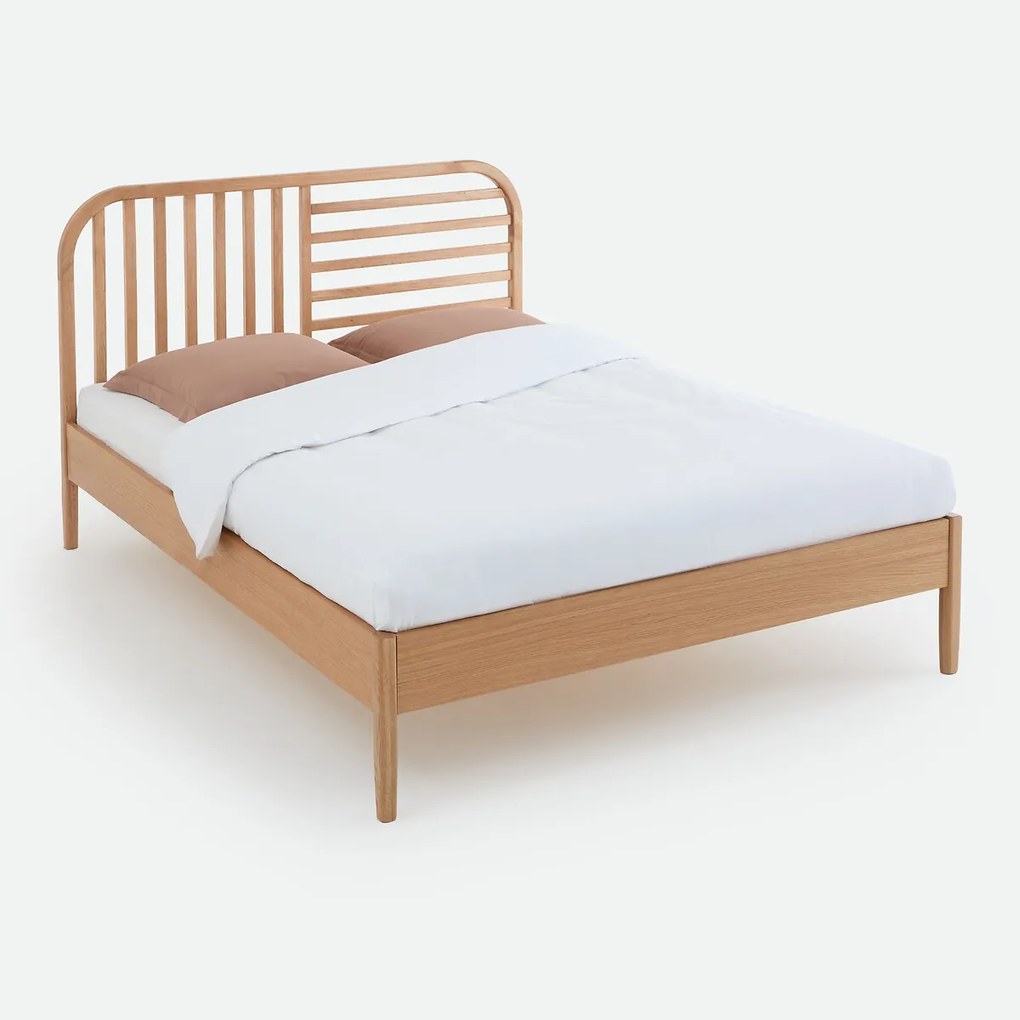 Bed met lattenbodem, eikenhout en fineer, GANO