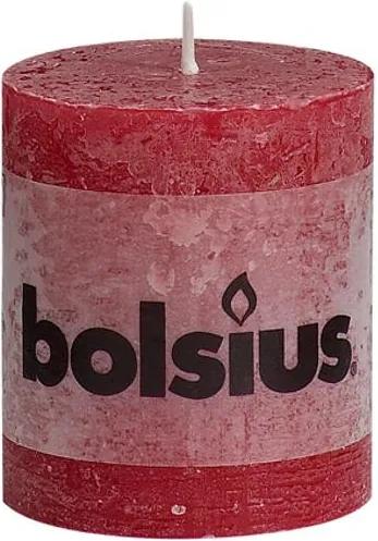 Bolsius stompkaars rustiek wijnrood 8cm