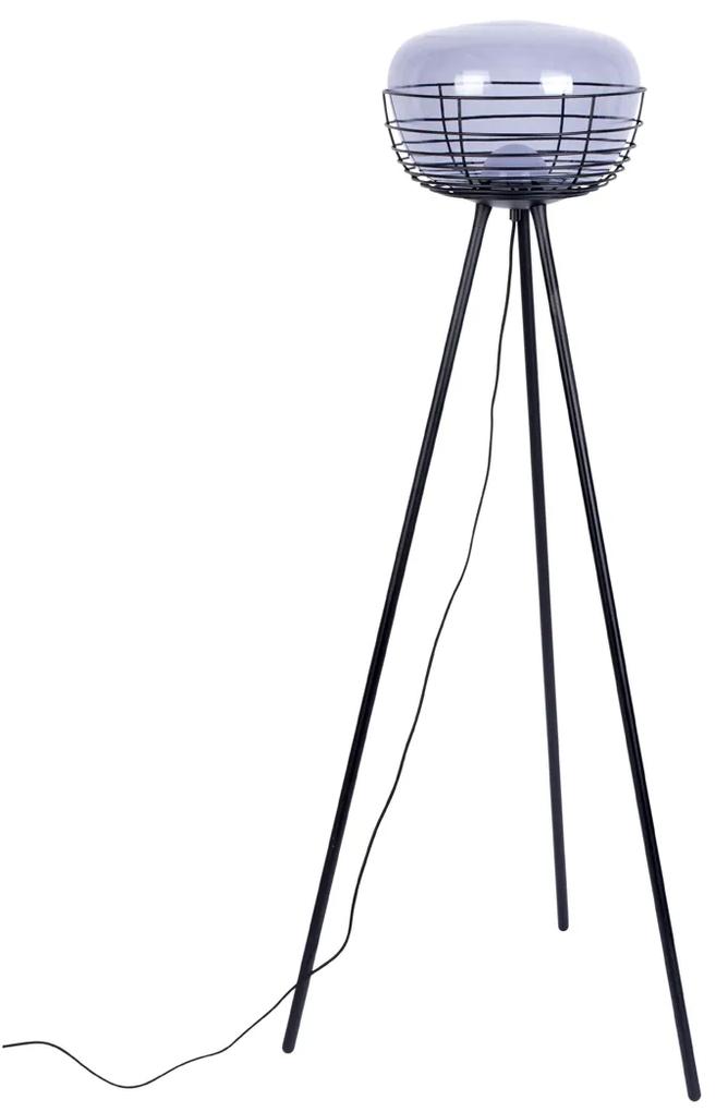 Zuiver Smokey Black Design Vloerlamp Met Rookglas