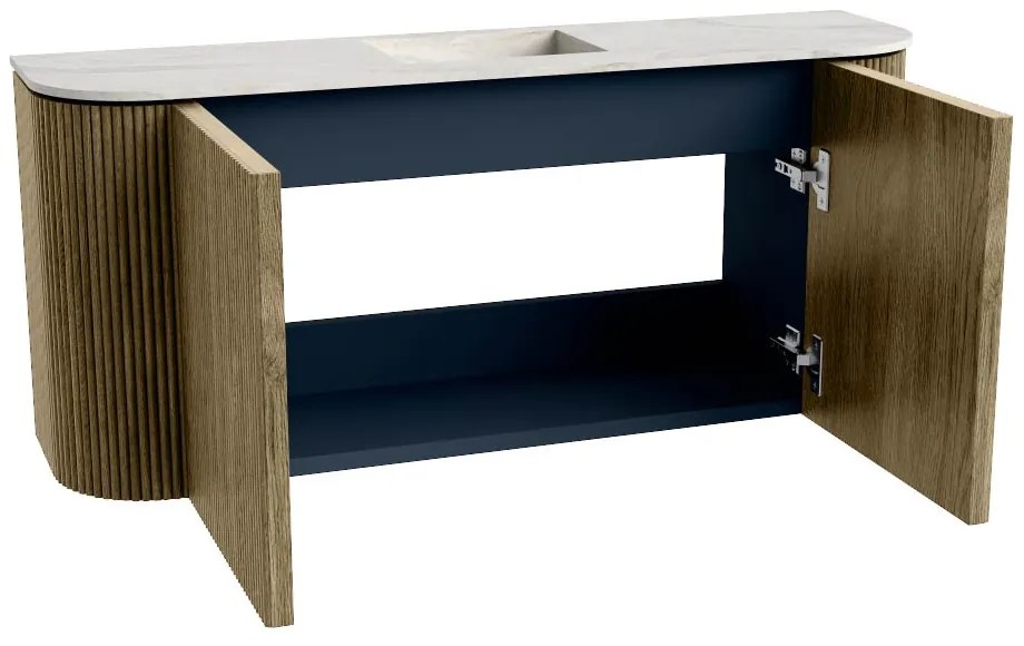 Mondiaz Joya DLux 95cm toiletmeubel ronding links/rechts dusk met wastafel faye midden 1 kraangat opalo