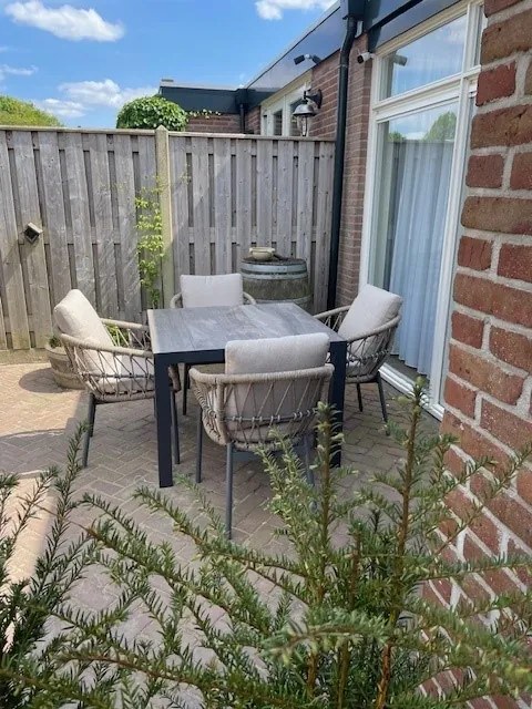 Julia naturel rope dining tuinstoel - Antraciet