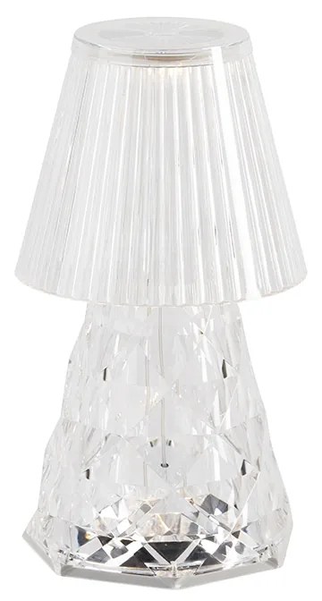 Buitenlamp Tafellamp transparant glas incl. LED oplaadbaar IP44 - Lola 20 Lux Klassiek / Antiek IP44 Buitenverlichting rond Lamp