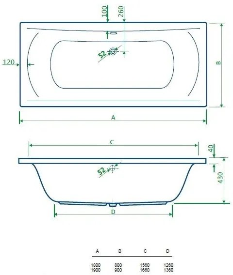 Best Design Wellness ligbad 180x80x42cm